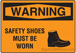 Warning Safety Shoes Must Be Worn with Symbol