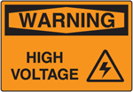 OSHA Warning Sign - High Voltage with symbol