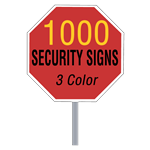 Security Yard Signs - Octagon Shape 3 Color (1000 Per Box)