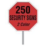 Buy 250 Custom Two Color Octagon Shaped Security Signs
