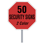 Buy 50 Custom Two Color Octagon Shaped Security Signs
