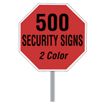 Buy 500 Custom Two Color Octagon Shaped Security Signs