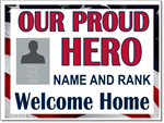Military Yard Sign Template. Add a picture of your soldier to the sign.