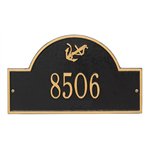 Anchor Arch Address Plaque - One Line - Black / Gold