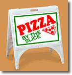 ZQuick Sign - Pizza By The Slice with Clip Art - 2 Color
