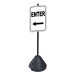 Enter Left Arrow Sign with Portable Pole