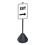 Exit Right Arrow Sign with Portable Pole