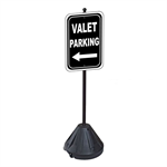 Valet Parking with Left Arrow Sign with Portable Pole