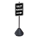 Valet Parking with Right Arrow Sign with Portable Pole