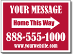 One Color Real Estate Yard Sign Template with Arrow