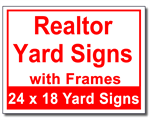 Realtor Yard Signs with Frames - 100 Signs and Stakes 24x18