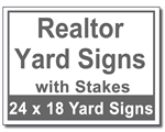 Realtor Yard Signs with Stakes - 100 Signs and Stakes 24x18