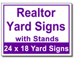 Realtor Yard Signs with Stands - 100 Signs and Stakes 24x18