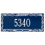 Sailor's Knot Address Plaque - One Line - Blue / White