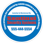 Security Decals - Circle Shaped - 2 Color