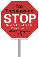 Security Yard Signs - Octagon Shape - 2 Color - Stake Included