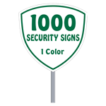 Buy 1000 Custom One Color Shield Shaped Security Signs