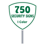 Buy 750 Custom One Color Shield Shaped Security Sign