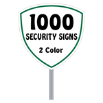 Buy 1000 Custom Two Color Shield Shaped Security Signs