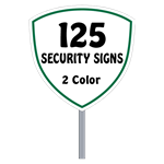 Buy 125 Custom Two Color Shield Shaped Security Signs