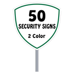 Buy 50 Custom Two Color Shield Shaped Security Signs