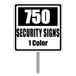 Buy 750 Custom One Color Square Shaped Security Signs