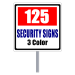Security Yard Signs - Square Shape 3 Color (125 Per Box)