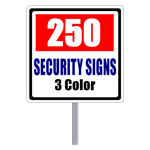 Security Yard Signs - Square Shape 3 Color (250 Per Box)