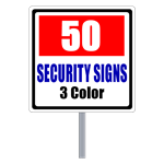 Security Yard Signs - Square Shape 3 Color (50 Per Box)