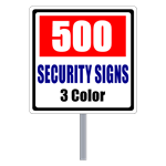 Security Yard Signs - Square Shape 3 Color (500 Per Box)
