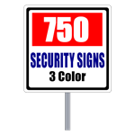 Security Yard Signs - Square Shape 3 Color (750 Per Box)