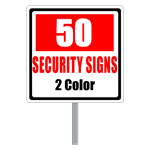 Buy 50 Custom Two Color Square Shaped Security Signs