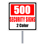 Buy 500 Custom Two Color Square Shaped Security Signs