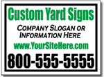 Simple Two Color Bandit Yard Sign. Emerald Green & Black on white