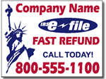Two Color Tax Service Yard Sign Template
