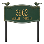 Vine Chickadee Garden Personalized Lawn Plaque - Green / Gold