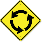 Circular Intersection (Traffic Circle Symbol) Sign 30 x 30