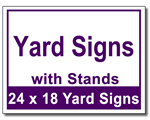 Yard Signs with Stands - 100 Signs and Stakes 24x18